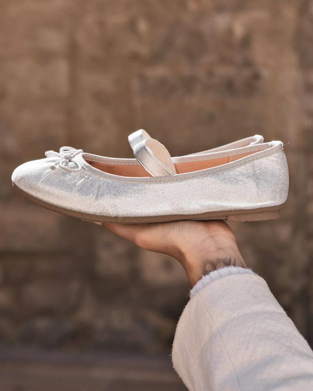 Clearance Casual Mode Ballerines femme plates ées - Lula Argent