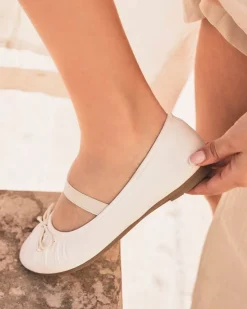 Fashion Casual Mode Ballerines femme plates hes - Olympia Blanc
