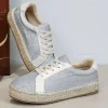 Online Casual Mode Basket espadrille femme ée à lacets - Mélodie Argent