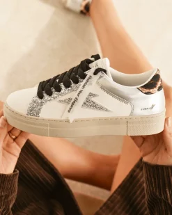 Clearance Casual Mode Basket femme ée à lacets - Sandrine Argent