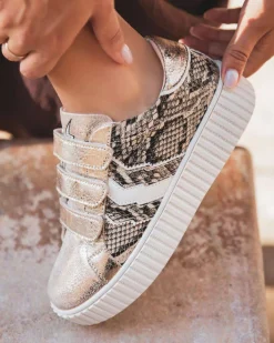 Discount Casual Mode Basket femme au motif python à scratch - CLE01 SNAKE Serpent
