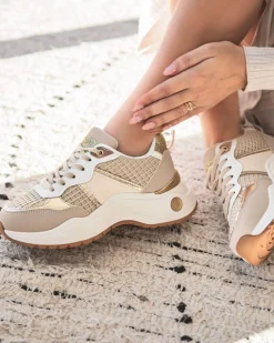 Discount Casual Mode Basket femme à lacets - Ruth Beige