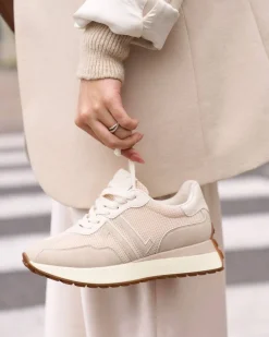 Discount Casual Mode Basket femme à lacets - CL77 Beige