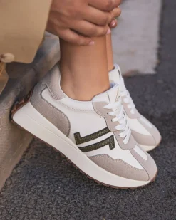 Hot Casual Mode Basket femme à lacets - CL82 Beige