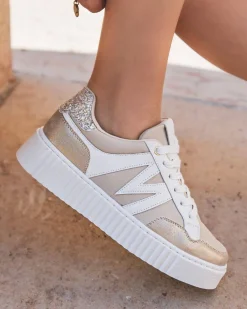 Clearance Casual Mode Basket femme à lacets - Aubrey Beige
