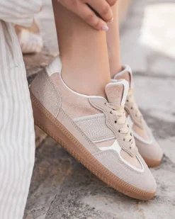 New Casual Mode Basket femme à lacets - Alessandra Beige