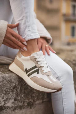 Hot Casual Mode Basket femme à lacets - CL82 Beige