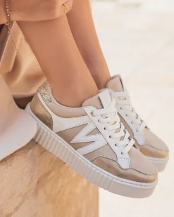Clearance Casual Mode Basket femme à lacets - Aubrey Beige