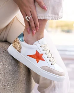 Fashion Casual Mode Basket femme he à lacets - Castille Blanc