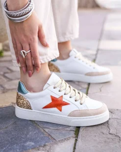 Fashion Casual Mode Basket femme he à lacets - Castille Blanc