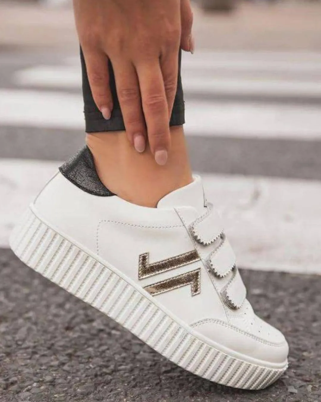 Hot Casual Mode Basket femme he creepers à scratch - CL70 WHITE Blanc