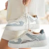 Best Casual Mode Basket femme blanche et e jeans - Paula Bleu