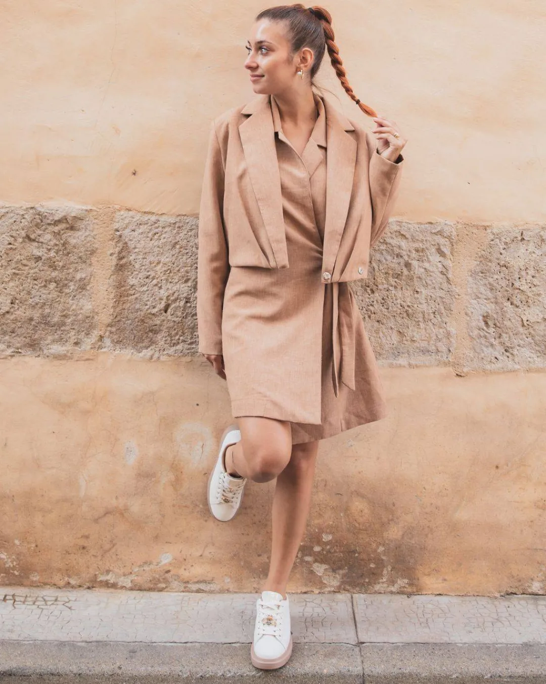 Fashion Casual Mode Basket femme he semelle épaisse à lacets - Elora Blanc