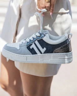 Outlet Casual Mode Basket femme e à lacets - CL81 BLUE Bleu