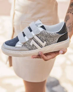 New Casual Mode Basket femme e à scratch - CL80 BLUE Bleu