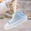 Online Casual Mode Basket femme e jeans montante en toile - Maeve Bleu