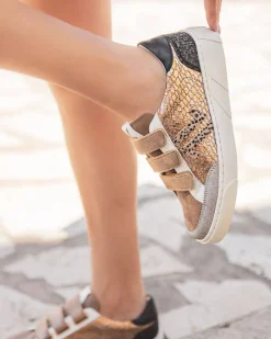 New Casual Mode Basket femme bronze à scratch - CL80 BRONZE Taupe