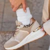 Sale Casual Mode Basket femme à lacets léopard - Emery Camel