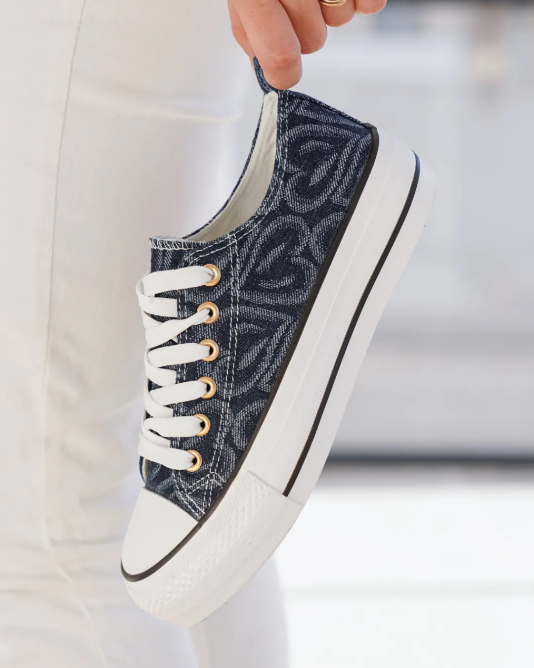 Discount Casual Mode Basket femme compensée foncé à lacets - Nolwen Bleu