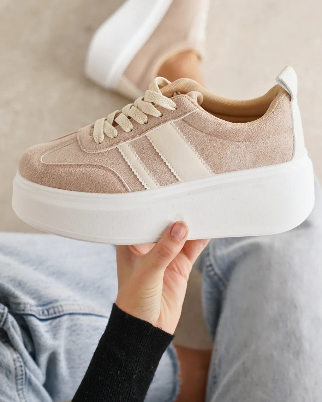 Best Casual Mode Basket femme compensée à lacets - Mareva Camel
