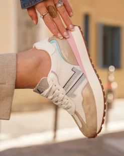 Online Casual Mode Basket femme compensée dée à lacets - CL86 PASTEL Or