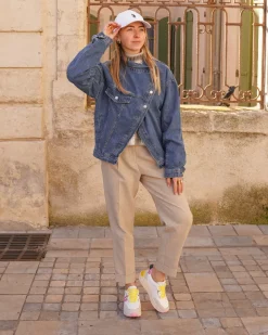 New Casual Mode Basket femme compensée à lacets - CL89 YELLOW Jaune