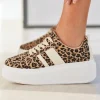 New Casual Mode Basket femme compensée léopard à lacets - Mareva Leopard