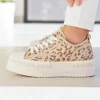 New Casual Mode Basket femme compensée léopard à lacets - Odette Leopard