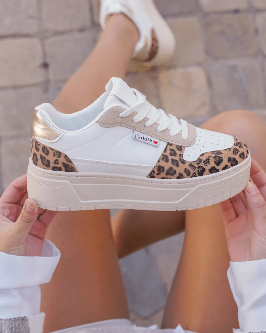 Discount Casual Mode Basket femme compensée léopard à lacets - Aliana Leopard