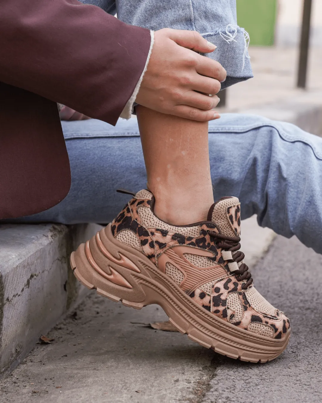 Online Casual Mode Basket femme compensée léopard à lacets - Arya Leopard