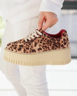 Discount Casual Mode Basket femme compensée léopard à lacets - Fabienne Leopard