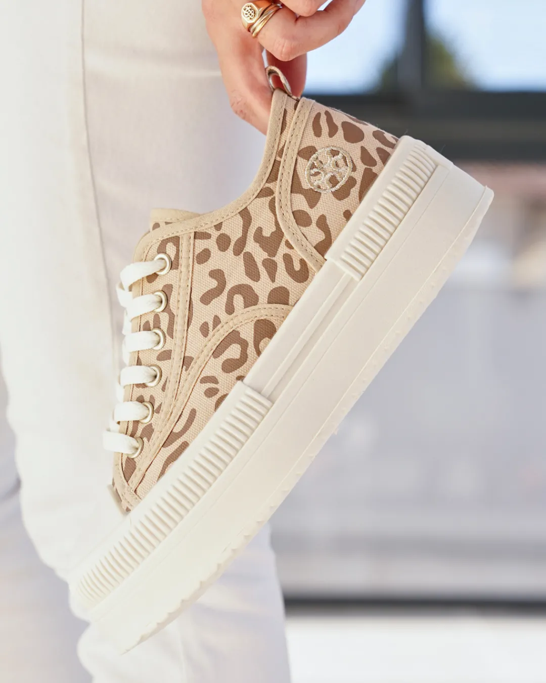 New Casual Mode Basket femme compensée léopard à lacets - Odette Leopard