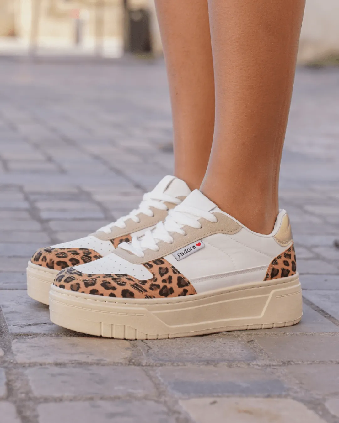 Discount Casual Mode Basket femme compensée léopard à lacets - Aliana Leopard
