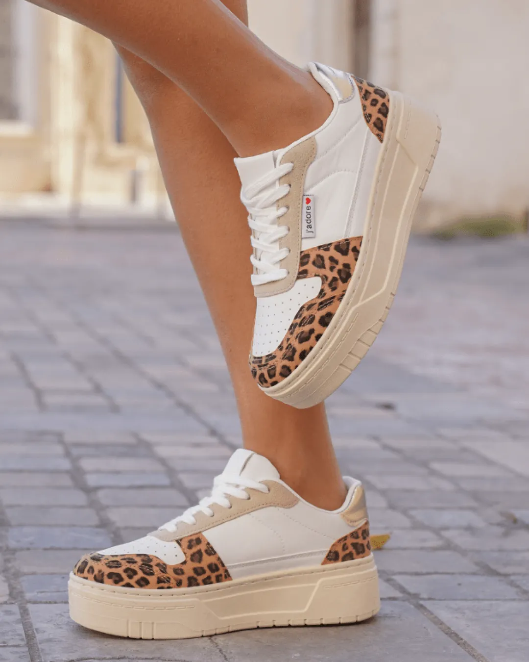 Discount Casual Mode Basket femme compensée léopard à lacets - Aliana Leopard
