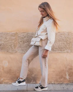 Outlet Casual Mode Basket femme compensée e à lacets - Caylee Noir