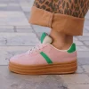 Online Casual Mode Basket femme compensée rose à lacets - Ondine Nude