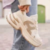 Hot Casual Mode Basket femme compensée à lacets - Arya Taupe