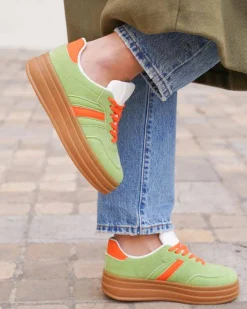 Clearance Casual Mode Basket femme compensée e à lacets - Ondine Vert