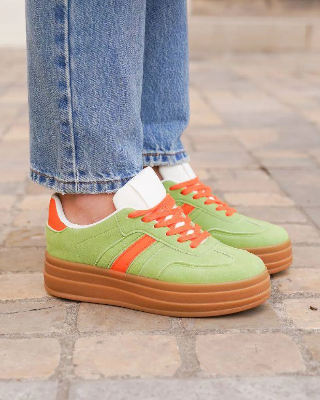 Clearance Casual Mode Basket femme compensée e à lacets - Ondine Vert