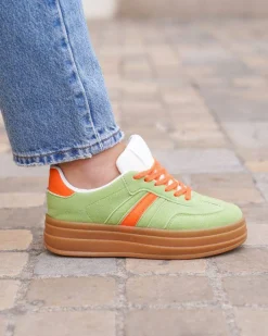 Clearance Casual Mode Basket femme compensée e à lacets - Ondine Vert