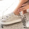 Sale Casual Mode Basket femme dée et blanche à scratch - Cassidy Or