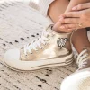 Online Casual Mode Basket femme dée montante en toile - Linda Or