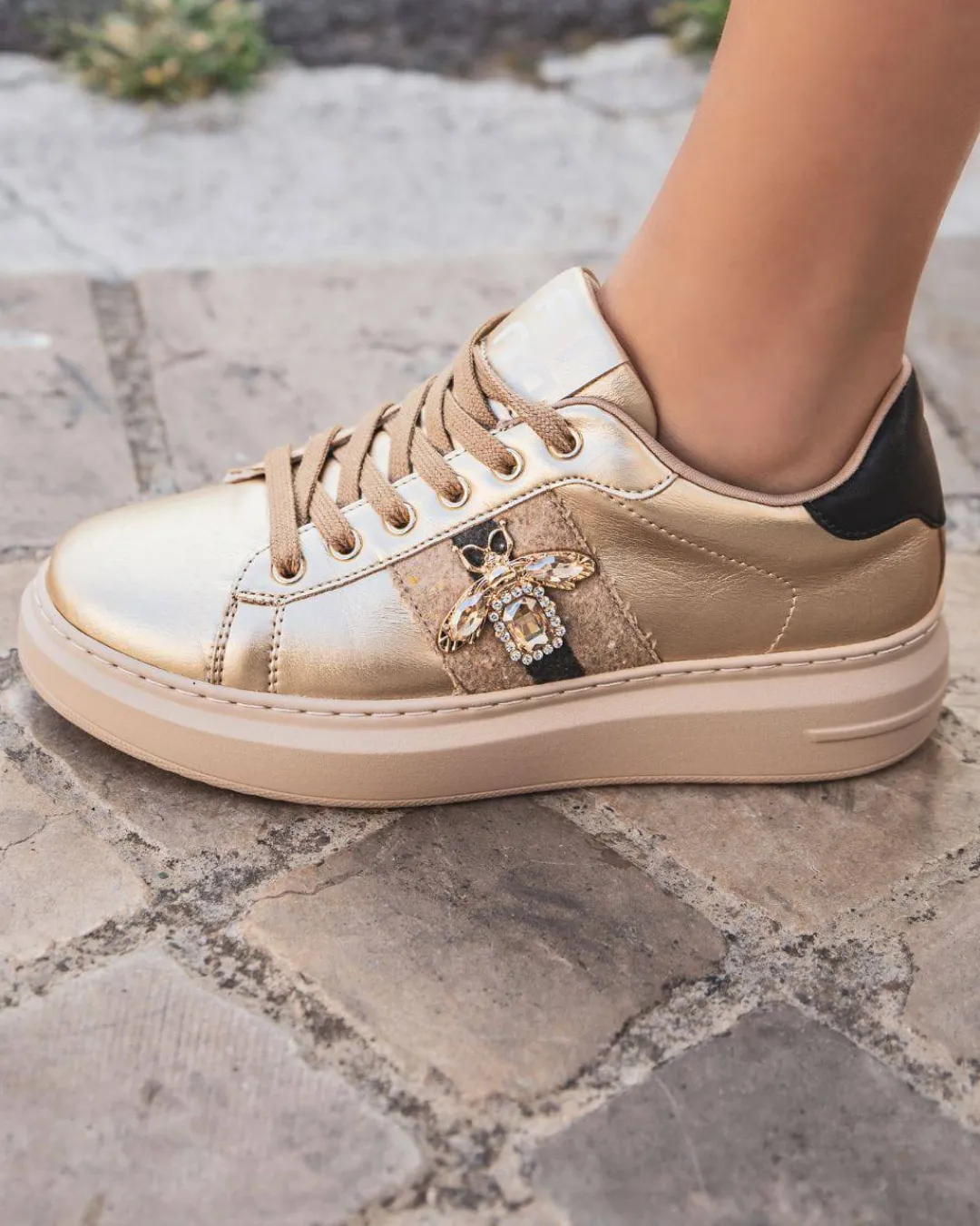 Outlet Casual Mode Basket femme dée née de bijoux à lacets - Aliyah Or