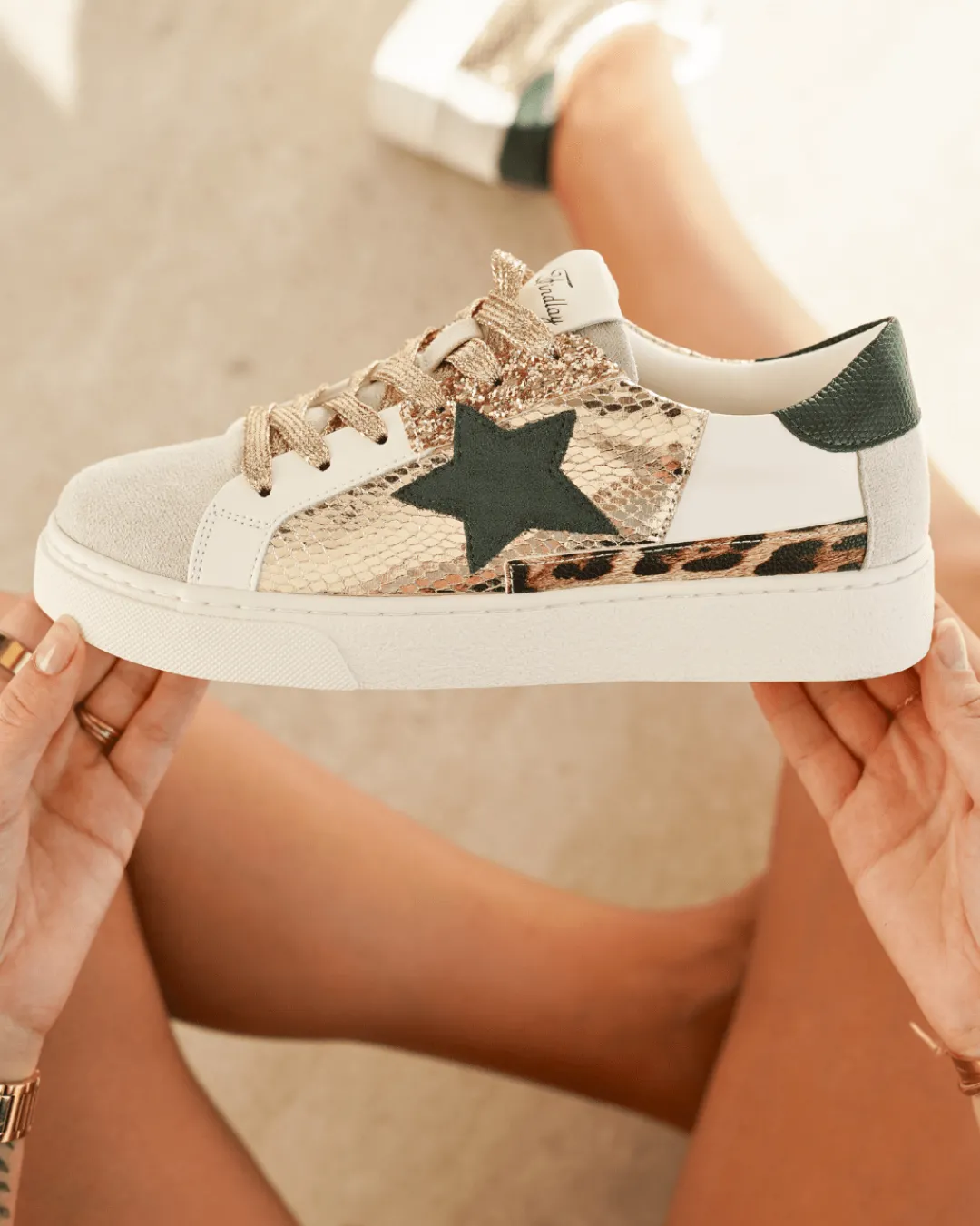 New Casual Mode Basket femme dée étoile à lacets - Joya Or