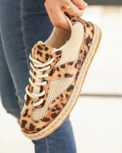 Online Casual Mode Basket femme espadrille léopard à lacets - Ursule Leopard