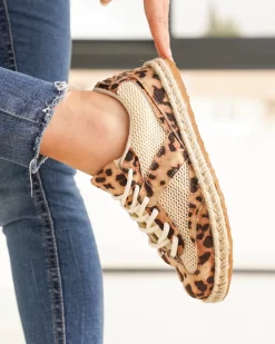 Online Casual Mode Basket femme espadrille léopard à lacets - Ursule Leopard
