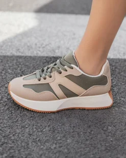 Clearance Casual Mode Basket femme à lacets - Amélia Kaki
