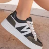 New Casual Mode Basket femme à lacets - Aubrey Kaki