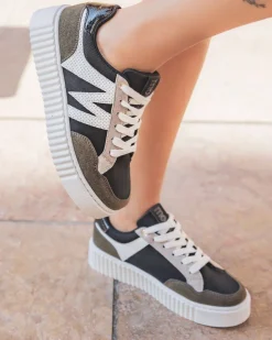 New Casual Mode Basket femme à lacets - Aubrey Kaki