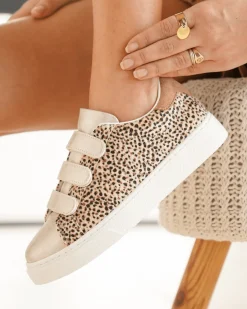 New Casual Mode Basket femme léopard à scratch - Pamela Leopard